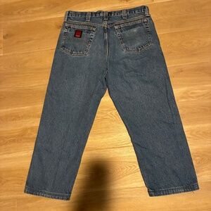Y2K Wrangler Riggs Durashield Denim Workwear Jeans 36x30 Baggy Utility Gorpcore